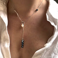 Blue Freshwater Pearl Lariat Necklace