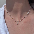 Mixed Gemstone Necklace - Tiger's Eye and Pink Opalite