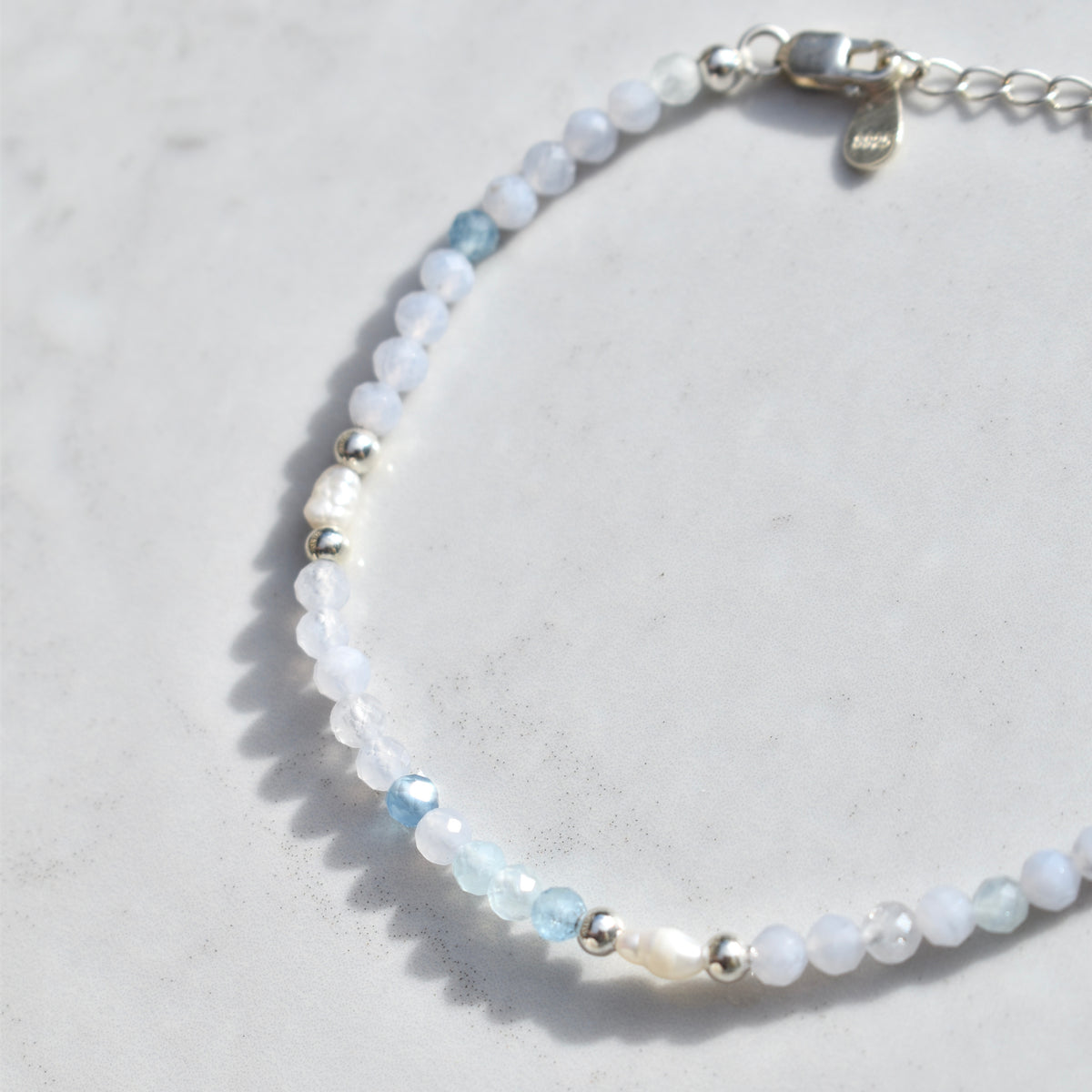 Charlotte Aquamarine Freshwater Pearl Bracelet