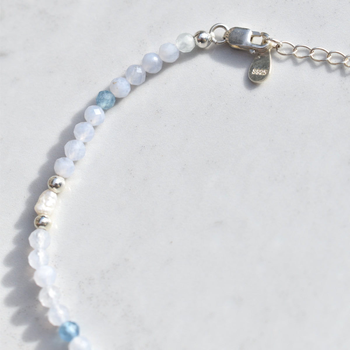 Charlotte Aquamarine Freshwater Pearl Bracelet