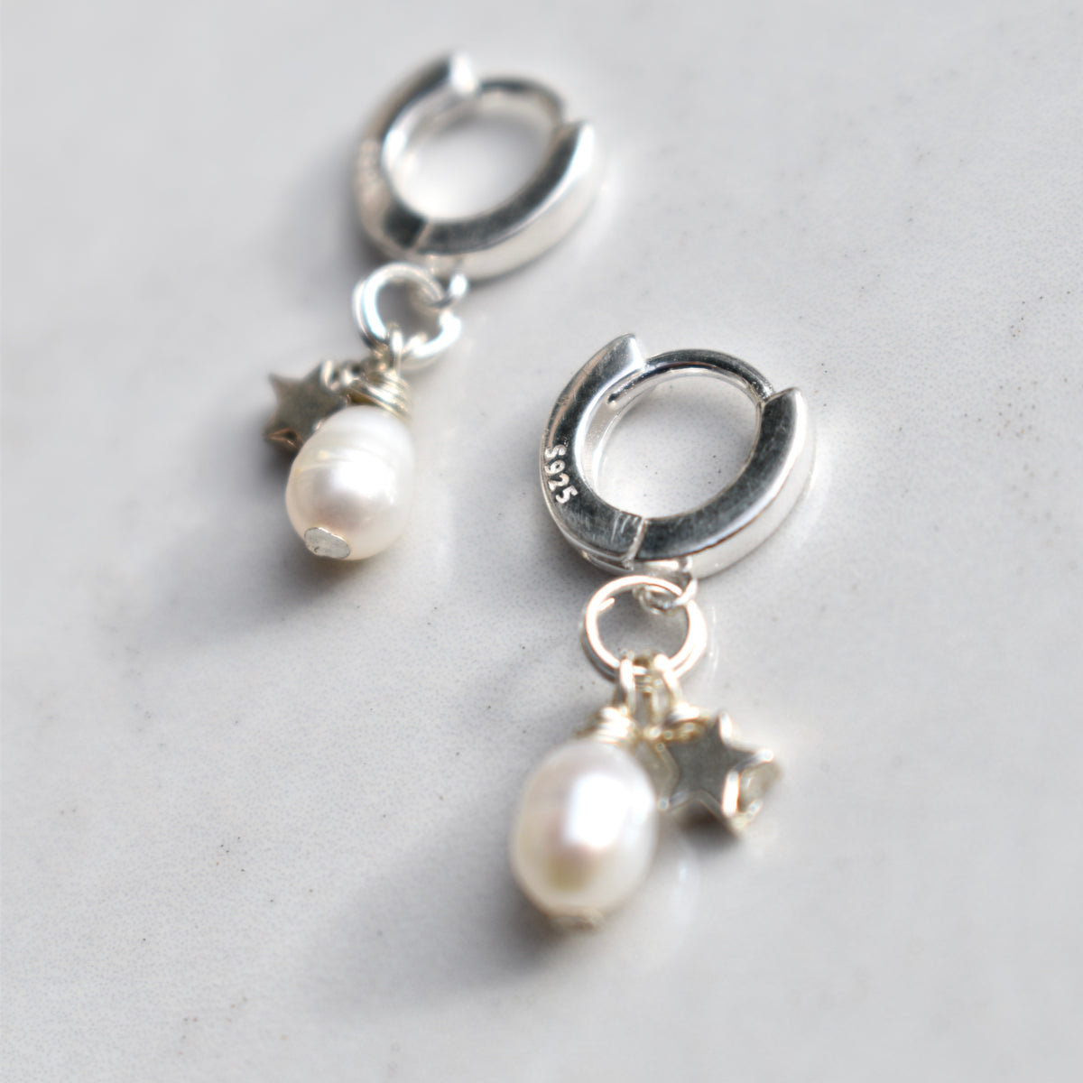 Jennifer Pearl and Star Charm Earrings