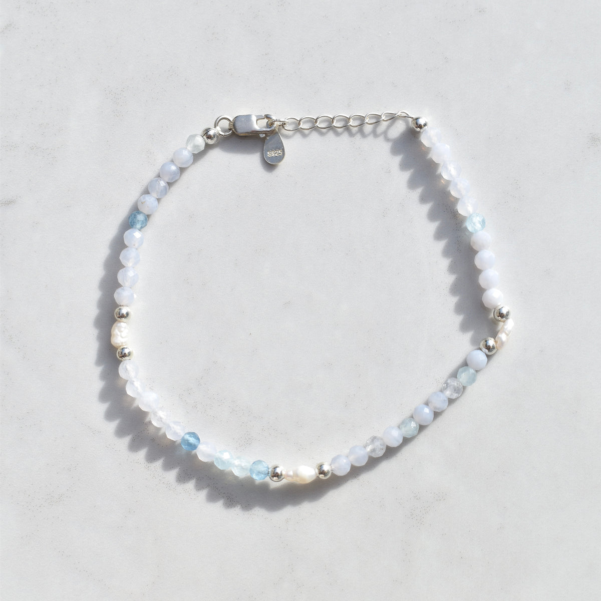 Charlotte Aquamarine Freshwater Pearl Bracelet