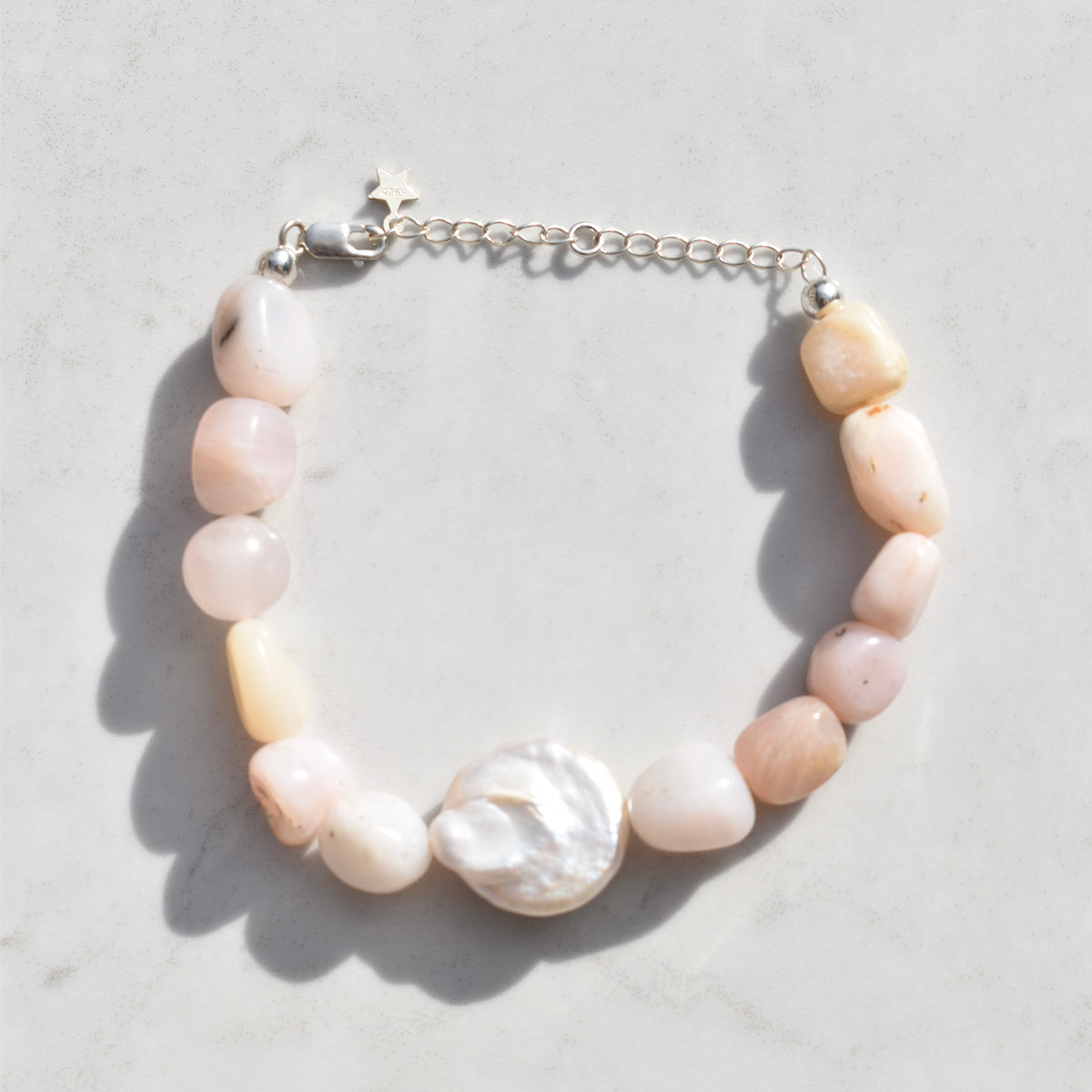 Shauna Bracelet Pink Opal and Baroque Pearl