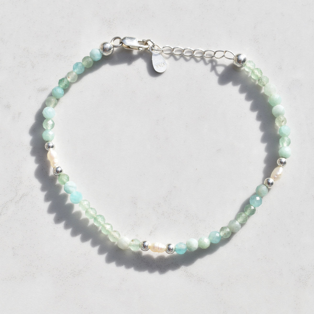 Charlotte Amazonite Freshwater Pearl Bracelet
