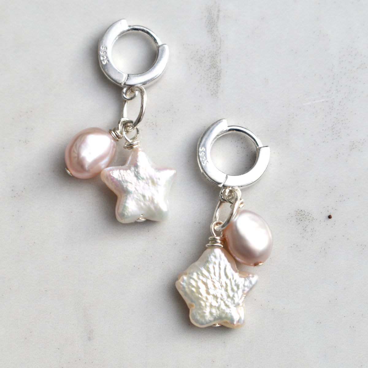 Lilly Star Pearl Earrings – Pink Pearl