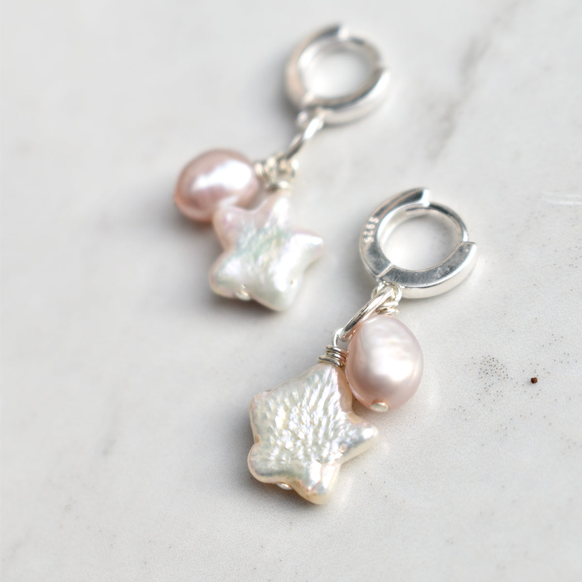 Lilly Star Pearl Earrings – Pink Pearl