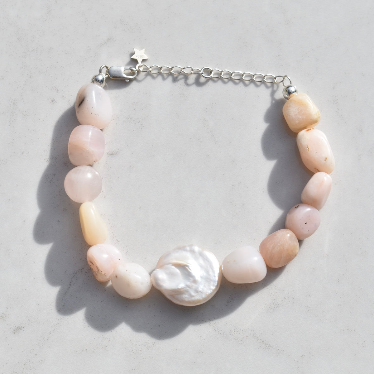 Shauna Bracelet Pink Opal and Baroque Pearl