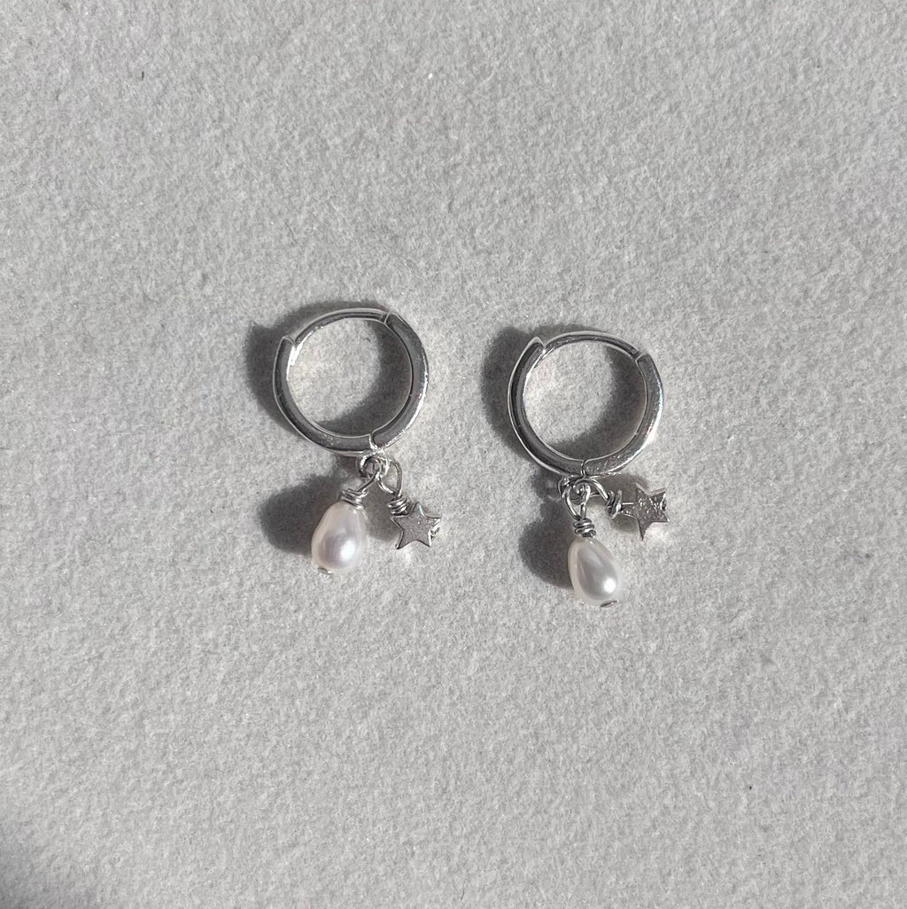 Jennifer Pearl and Star Charm Earrings