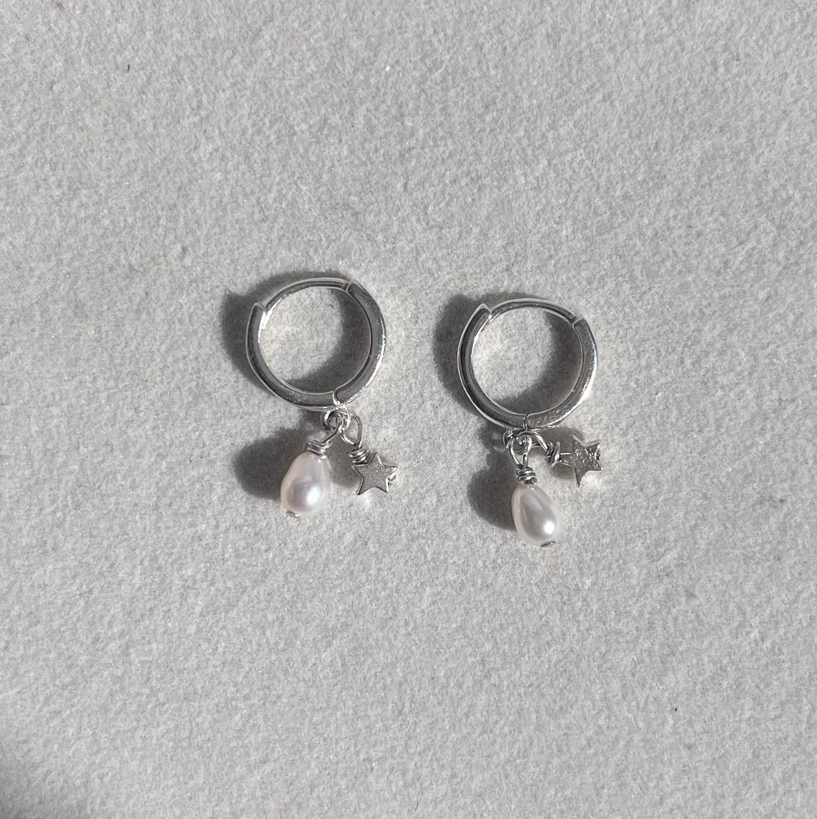 Jennifer Pearl and Star Charm Earrings