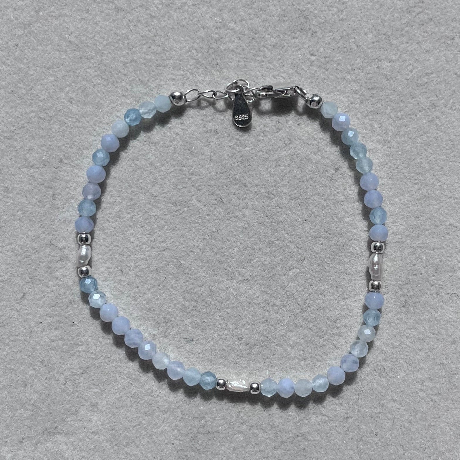 Charlotte Aquamarine Freshwater Pearl Bracelet
