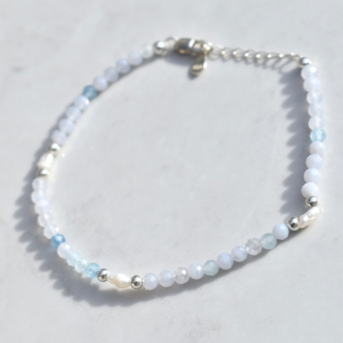 Charlotte Aquamarine Freshwater Pearl Bracelet