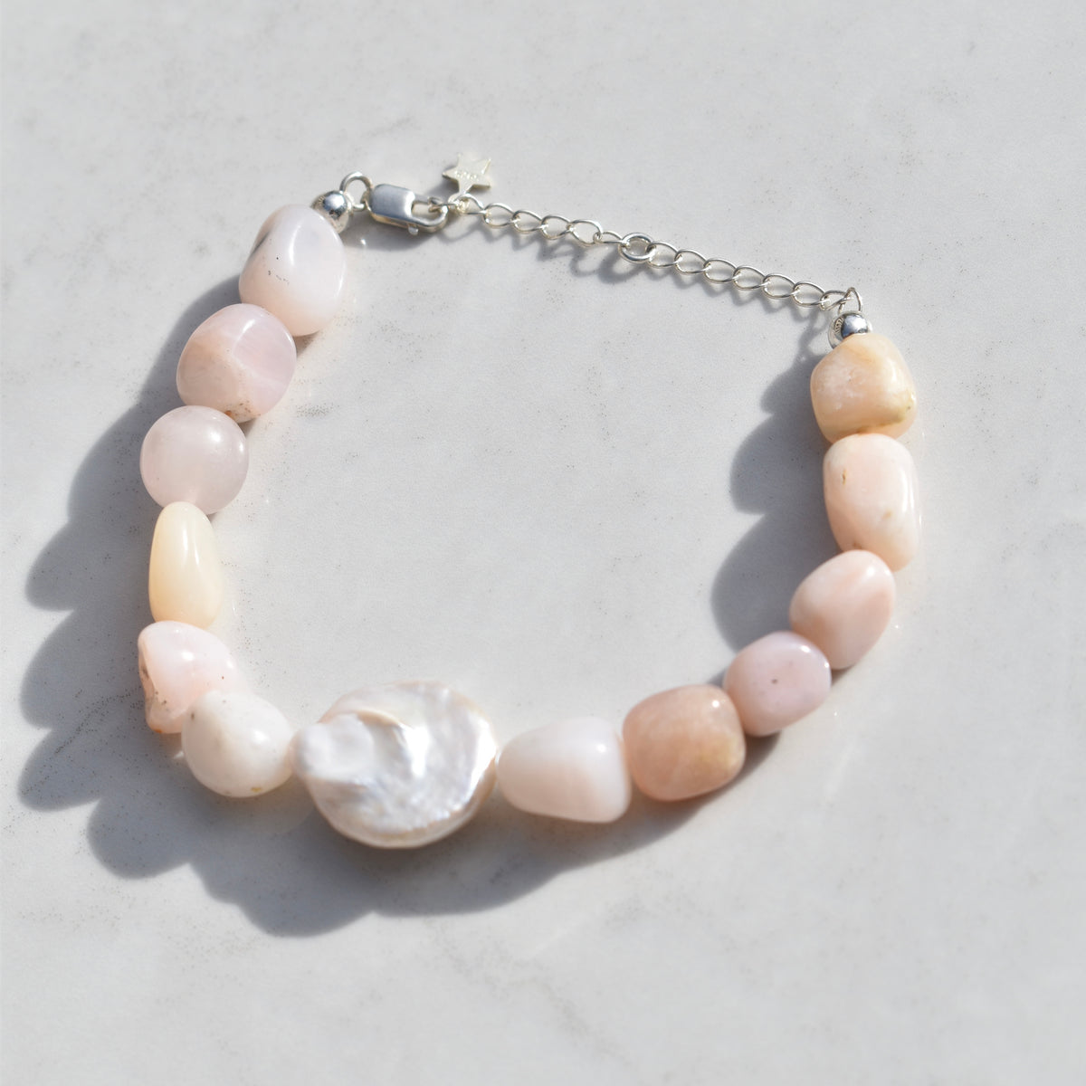 Shauna Bracelet Pink Opal and Baroque Pearl