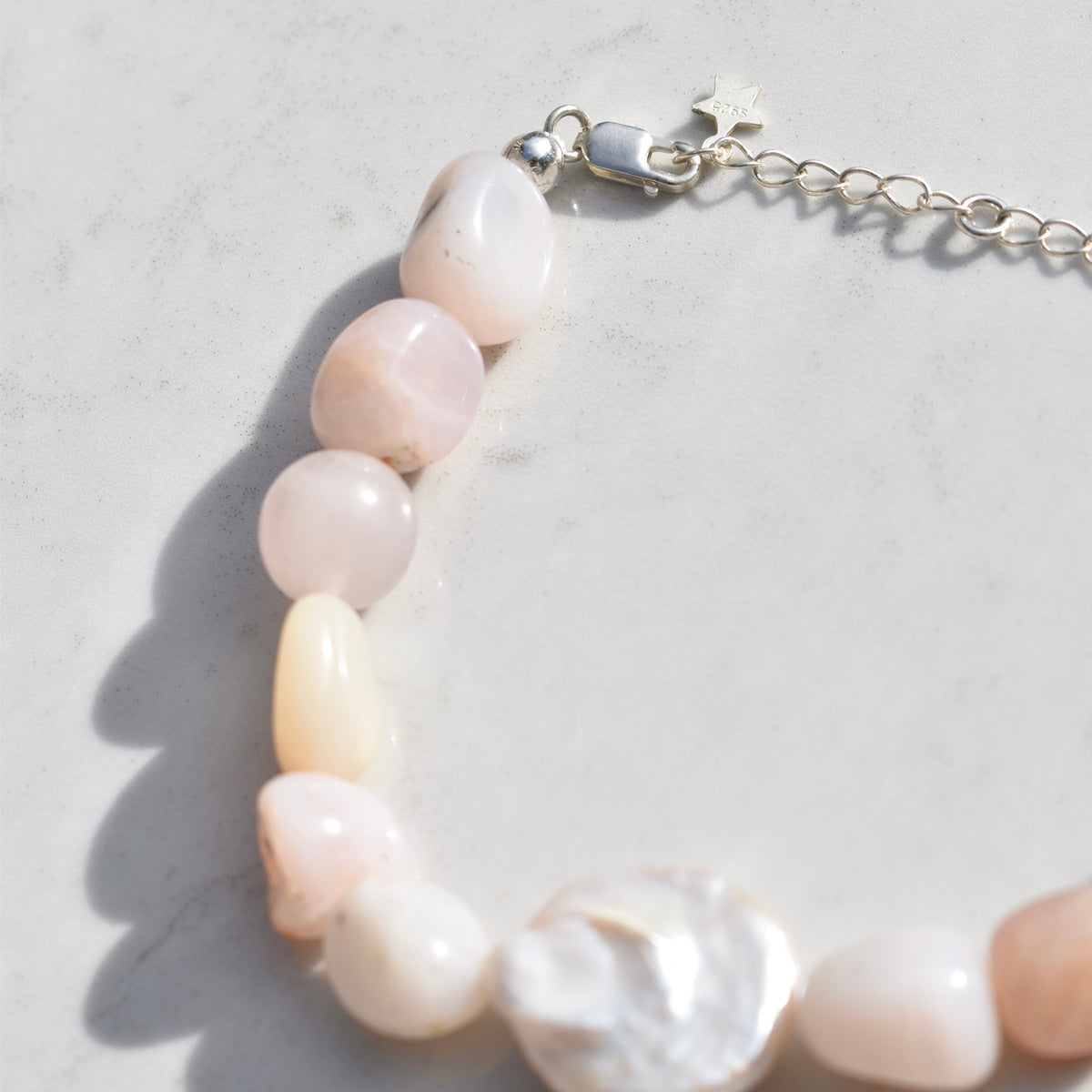 Shauna Bracelet Pink Opal and Baroque Pearl