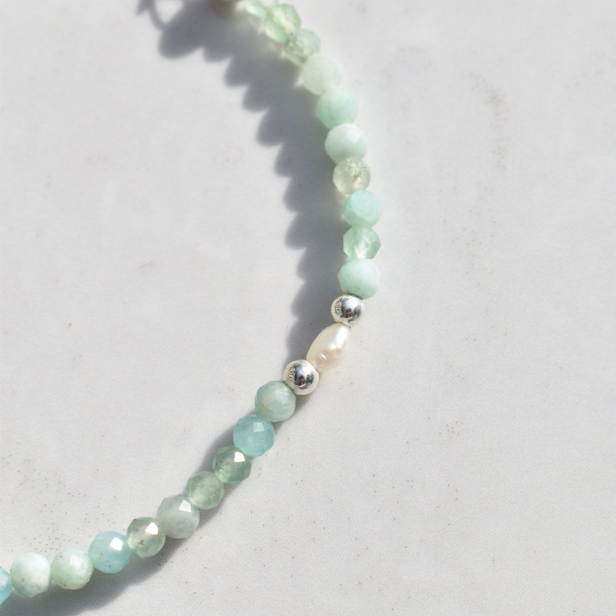 Charlotte Amazonite Freshwater Pearl Bracelet