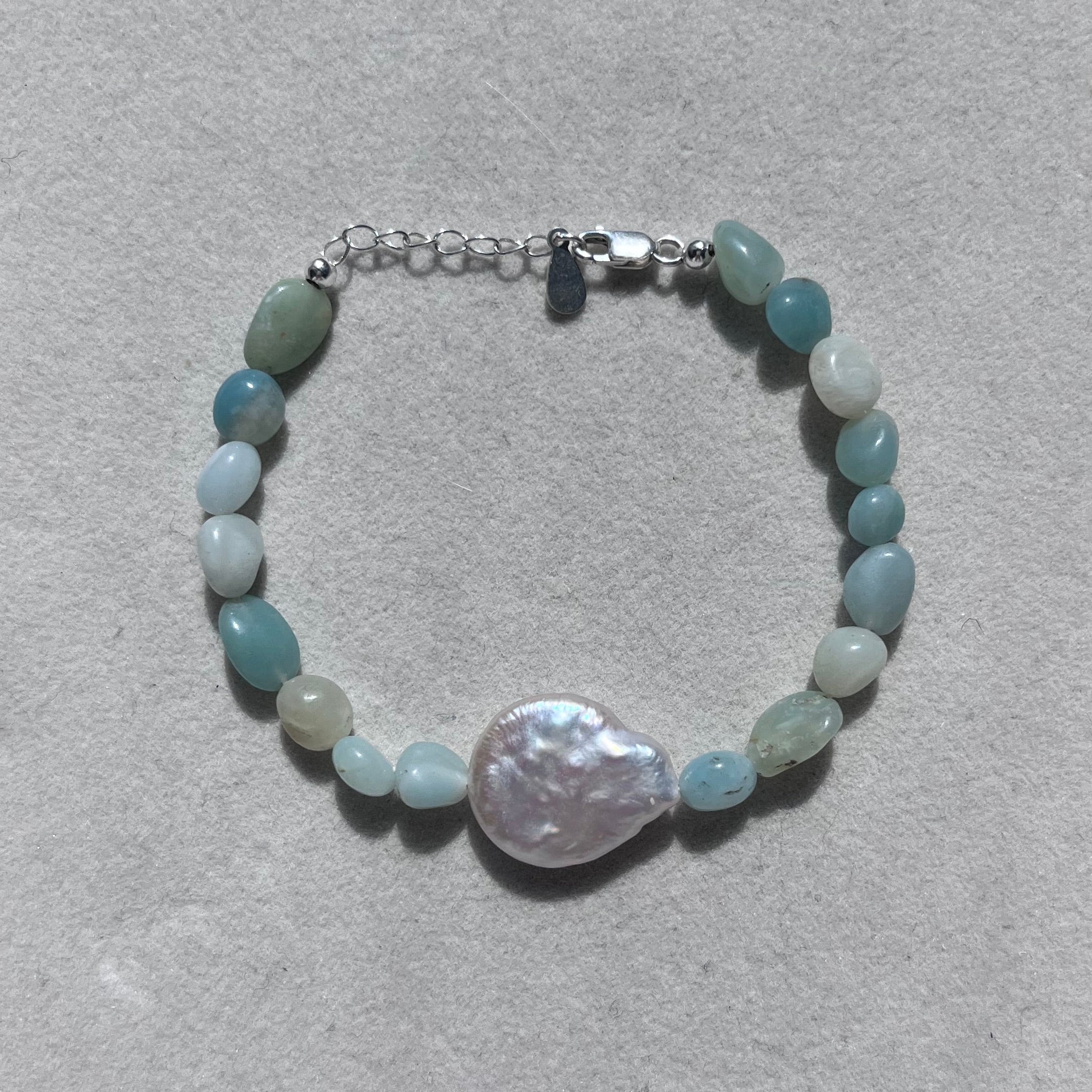 Shauna Bracelet Amazonite and Baroque Pearl