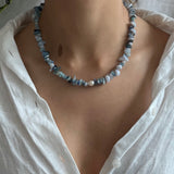 Stephanie Necklace – Aquamarine, Blue Lace Agate & Kyanite