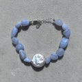 Shauna Bracelet Blue Lace Agate and Baroque Pearl