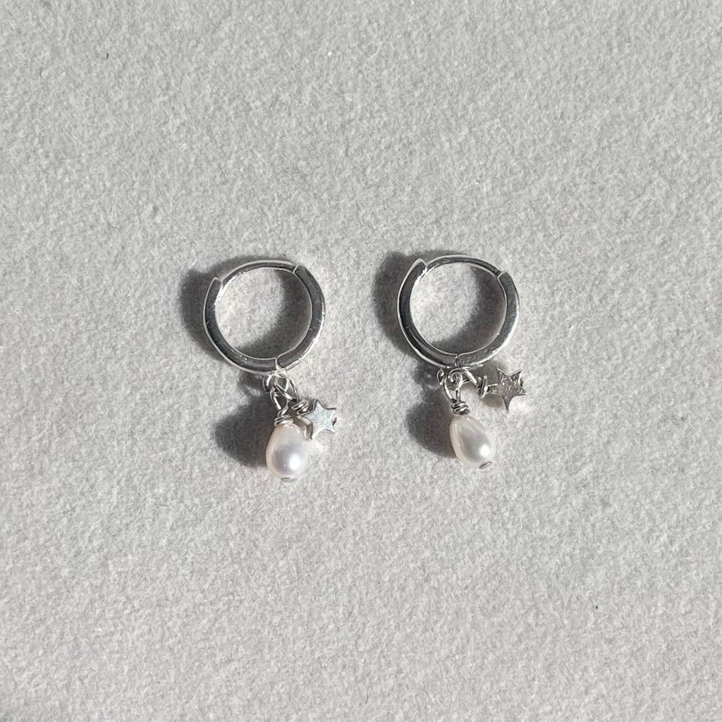 Jennifer Pearl and Star Charm Earrings