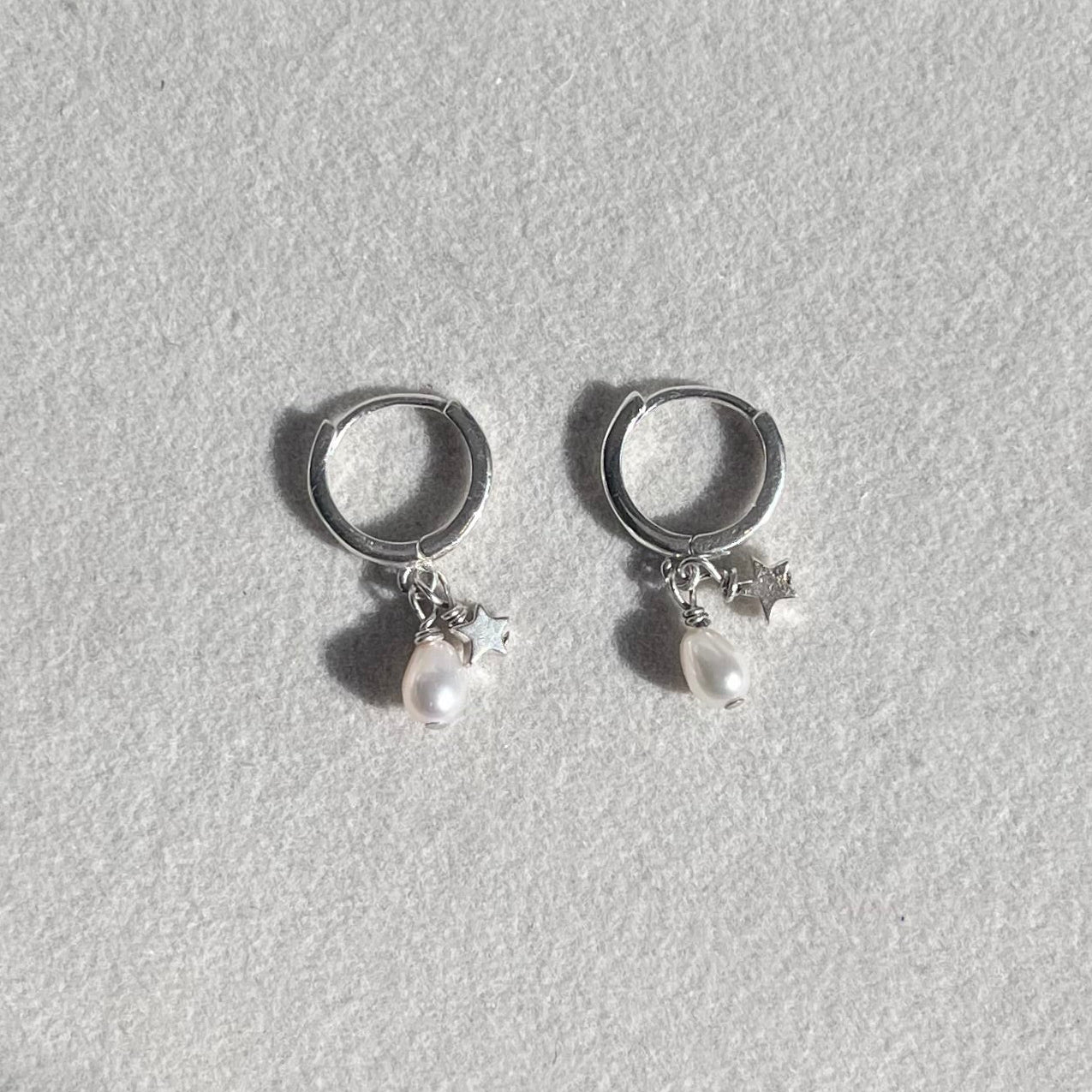 Jennifer Pearl and Star Charm Earrings