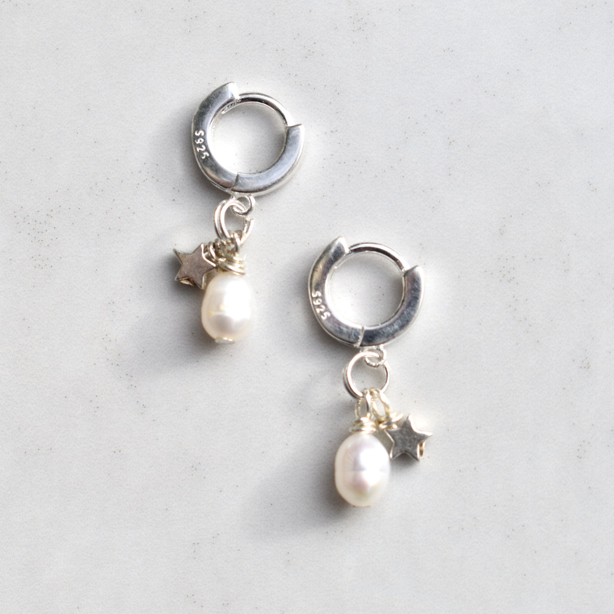 Jennifer Pearl and Star Charm Earrings
