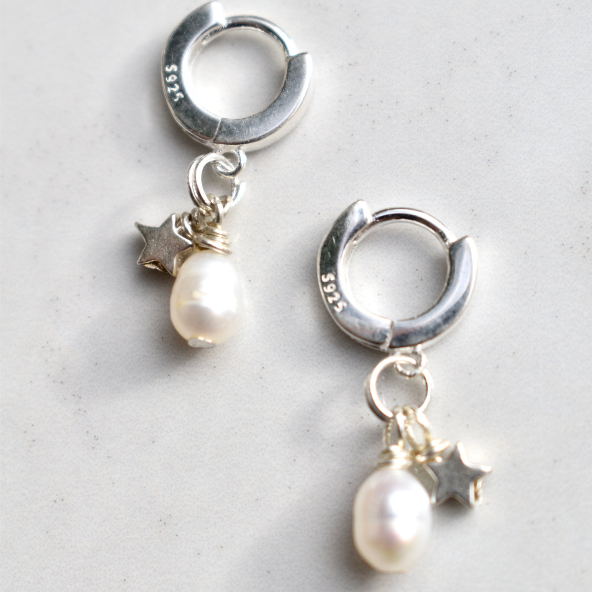 Jennifer Pearl and Star Charm Earrings