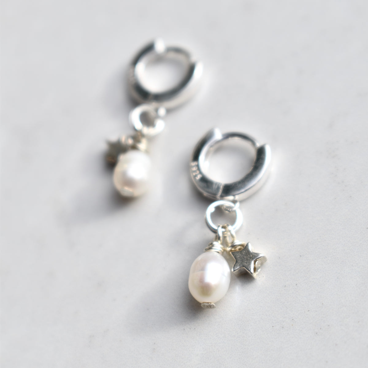 Jennifer Pearl and Star Charm Earrings