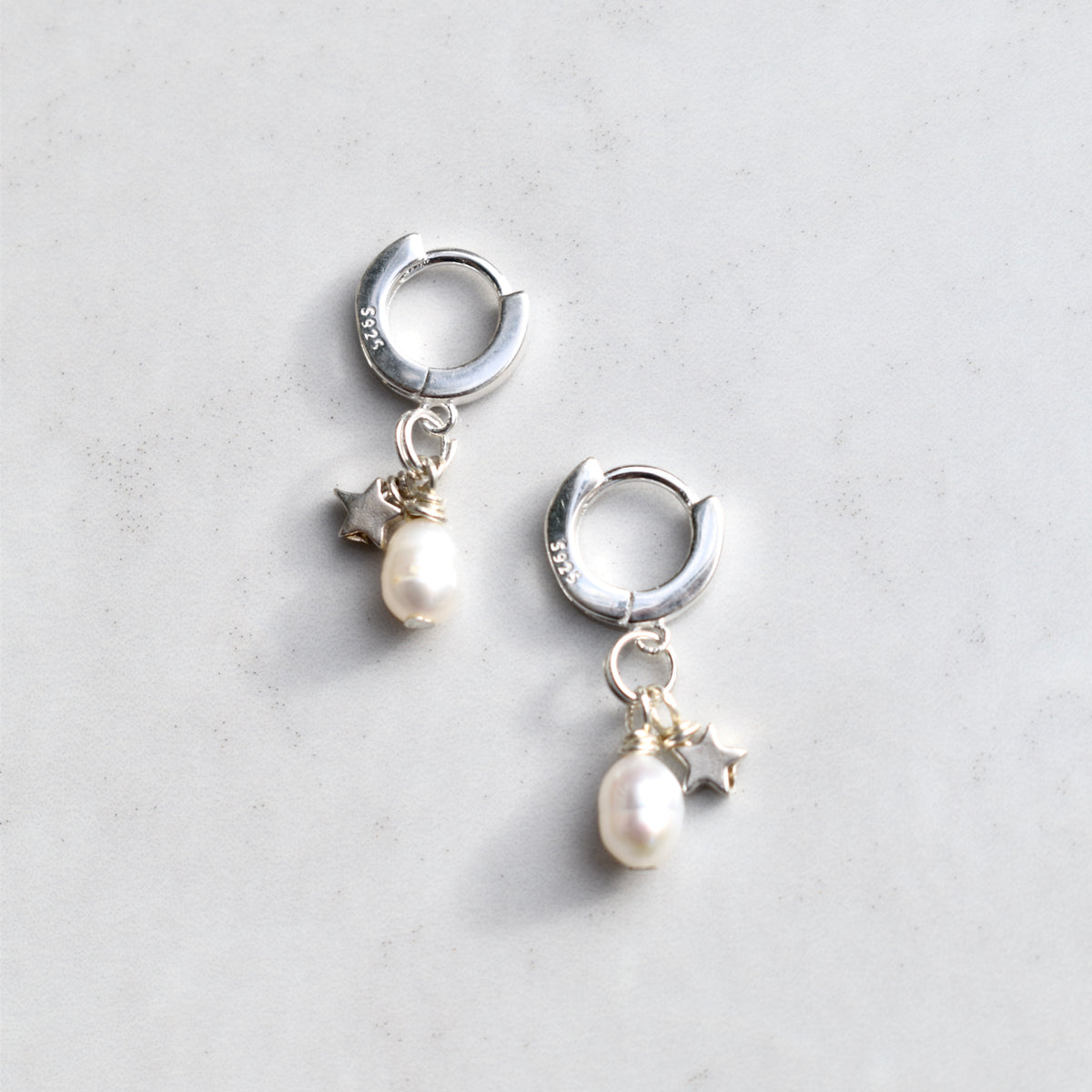 Jennifer Pearl and Star Charm Earrings