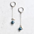 Blue Freshwater Pearl Droplet Earrings