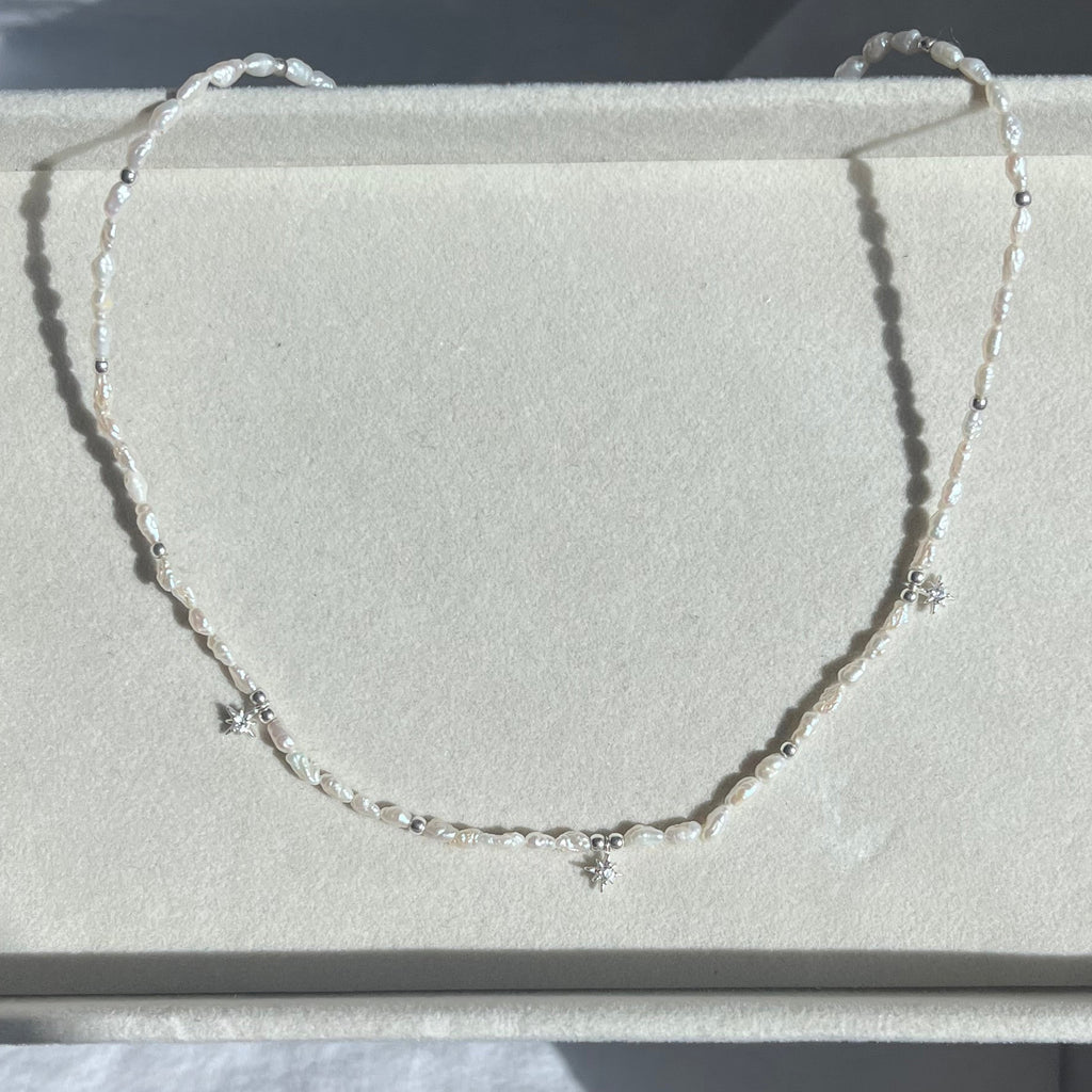 Victoria North Star Choker and Freshwater Pearl Necklace