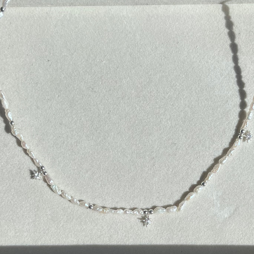 Victoria North Star Choker and Freshwater Pearl Necklace