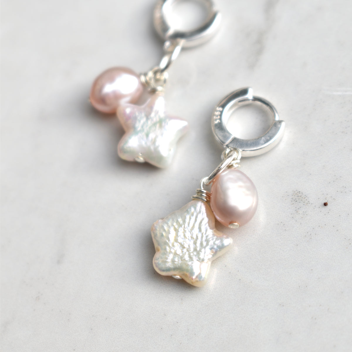 Lilly Star Pearl Earrings – Pink Pearl