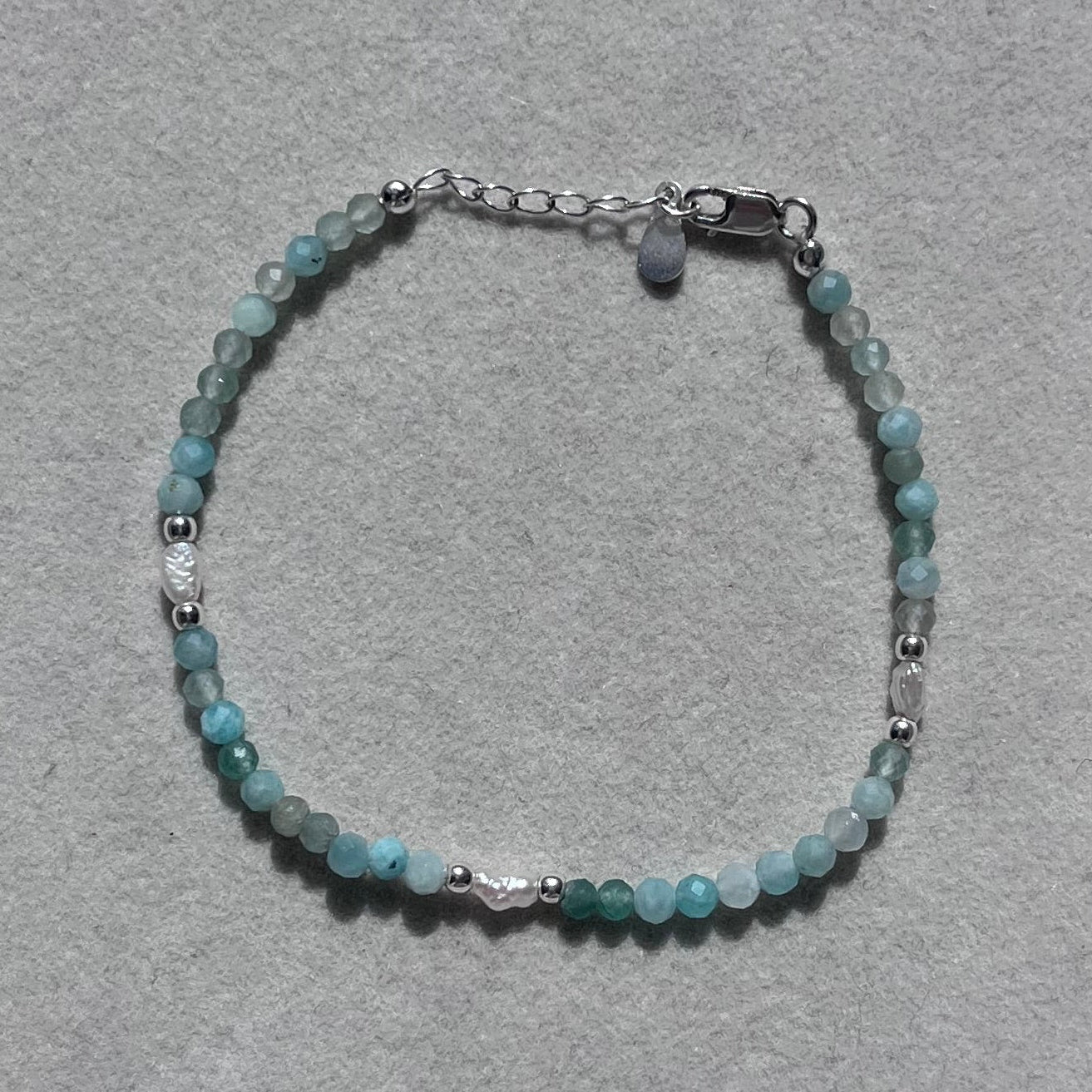 Charlotte Amazonite Freshwater Pearl Bracelet