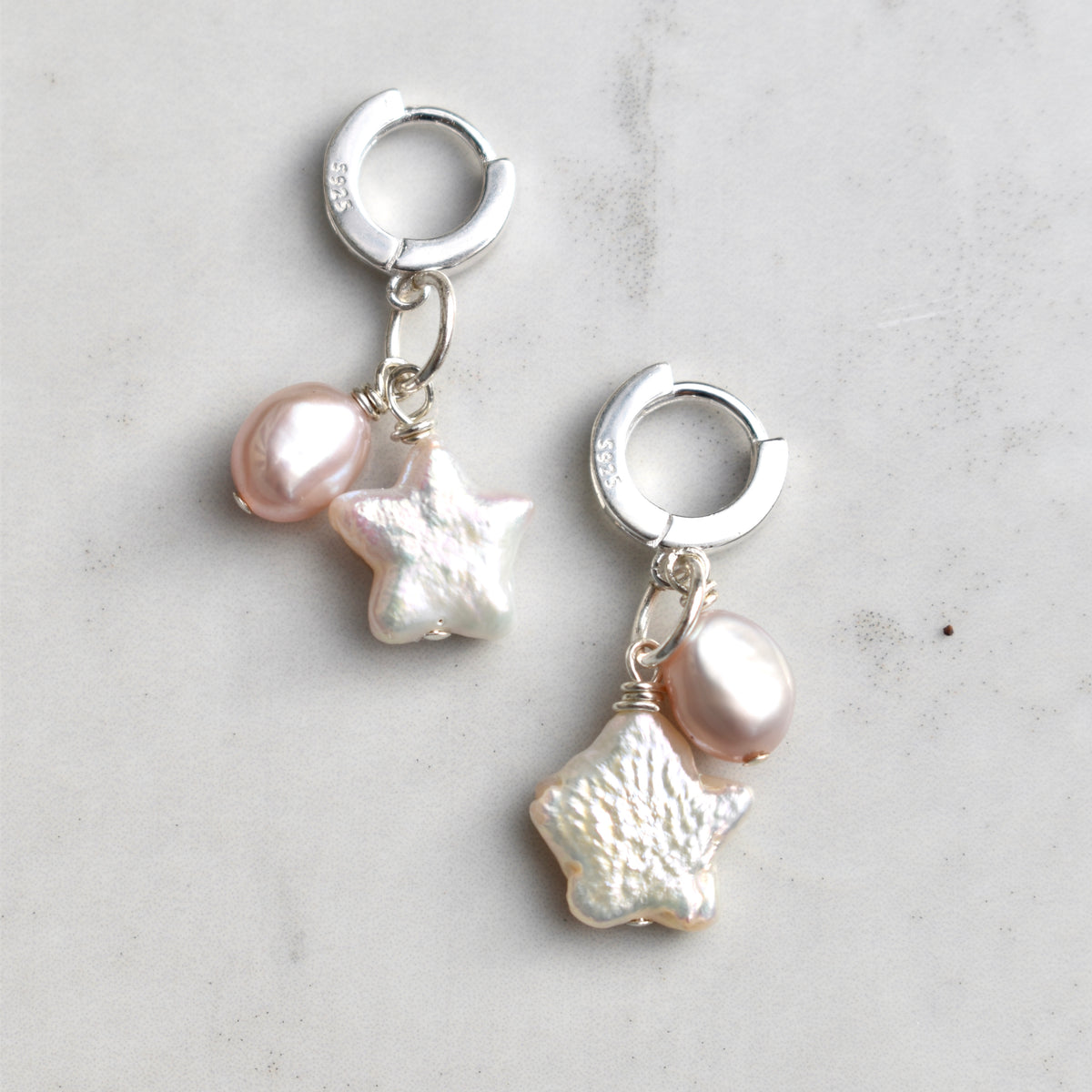 Lilly Star Pearl Earrings – Pink Pearl