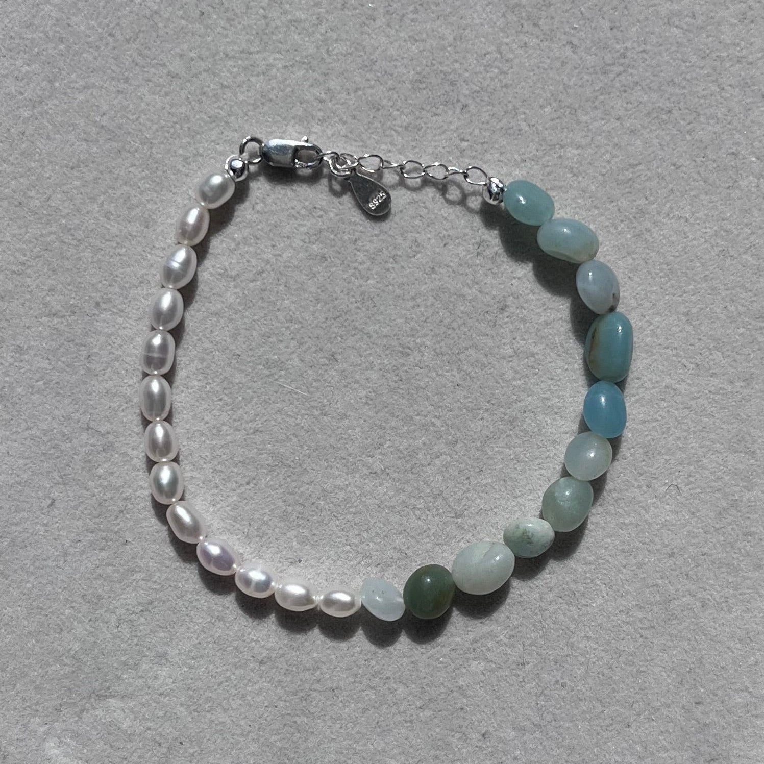 Anna Amazonite and Pearl Bracelet