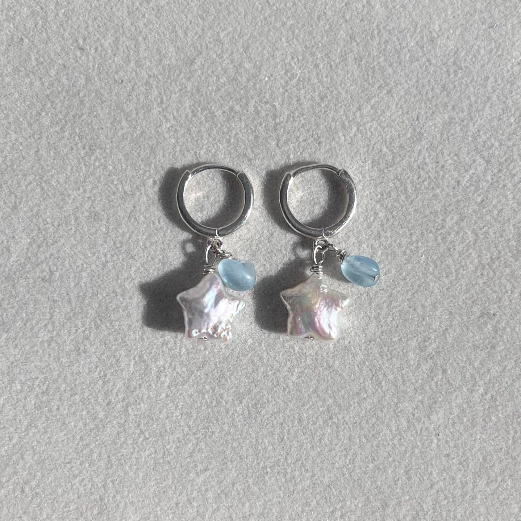 Lilly Star Pearl Earrings – Aquamarine