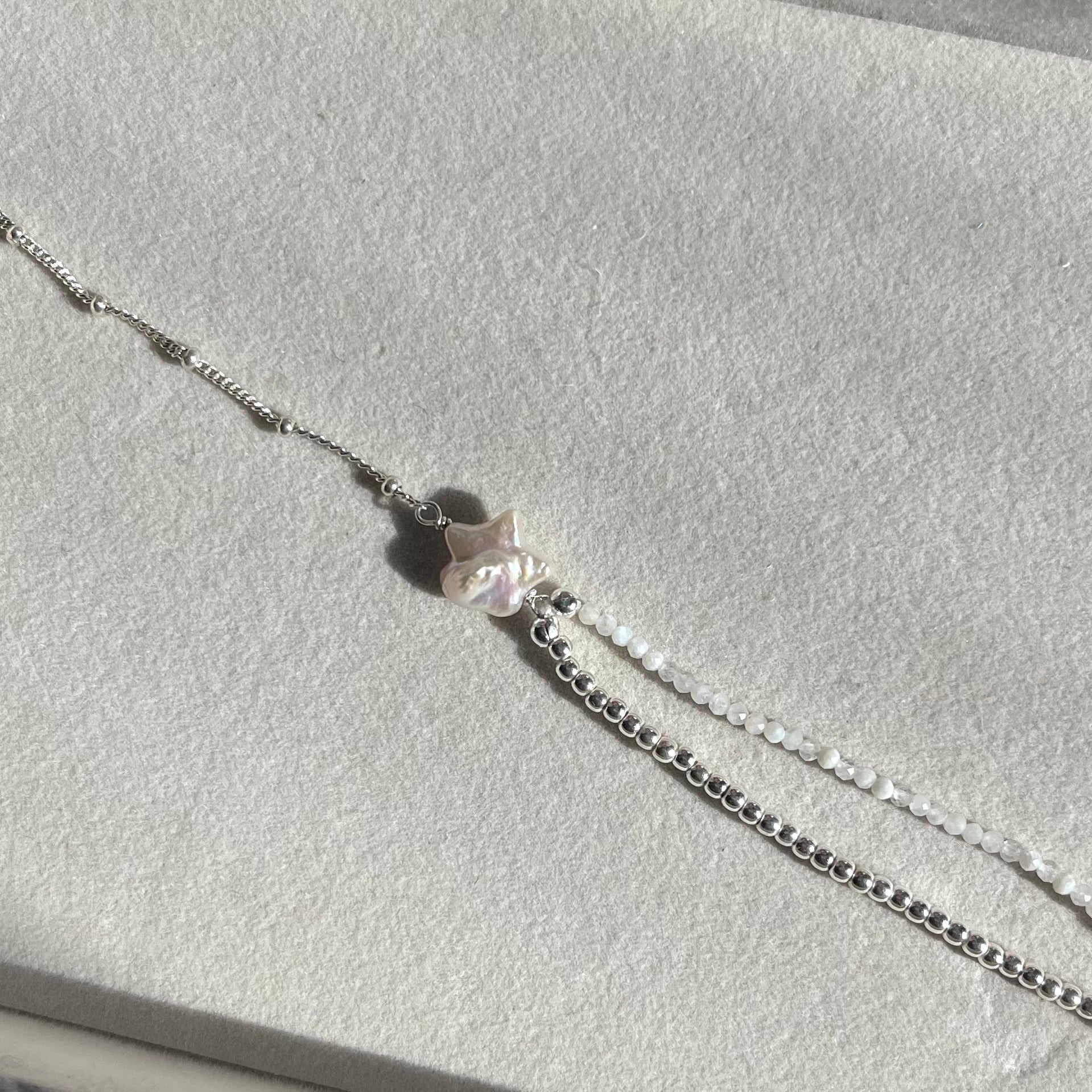 Pearl and Moonstone Shooting Star Bracelet