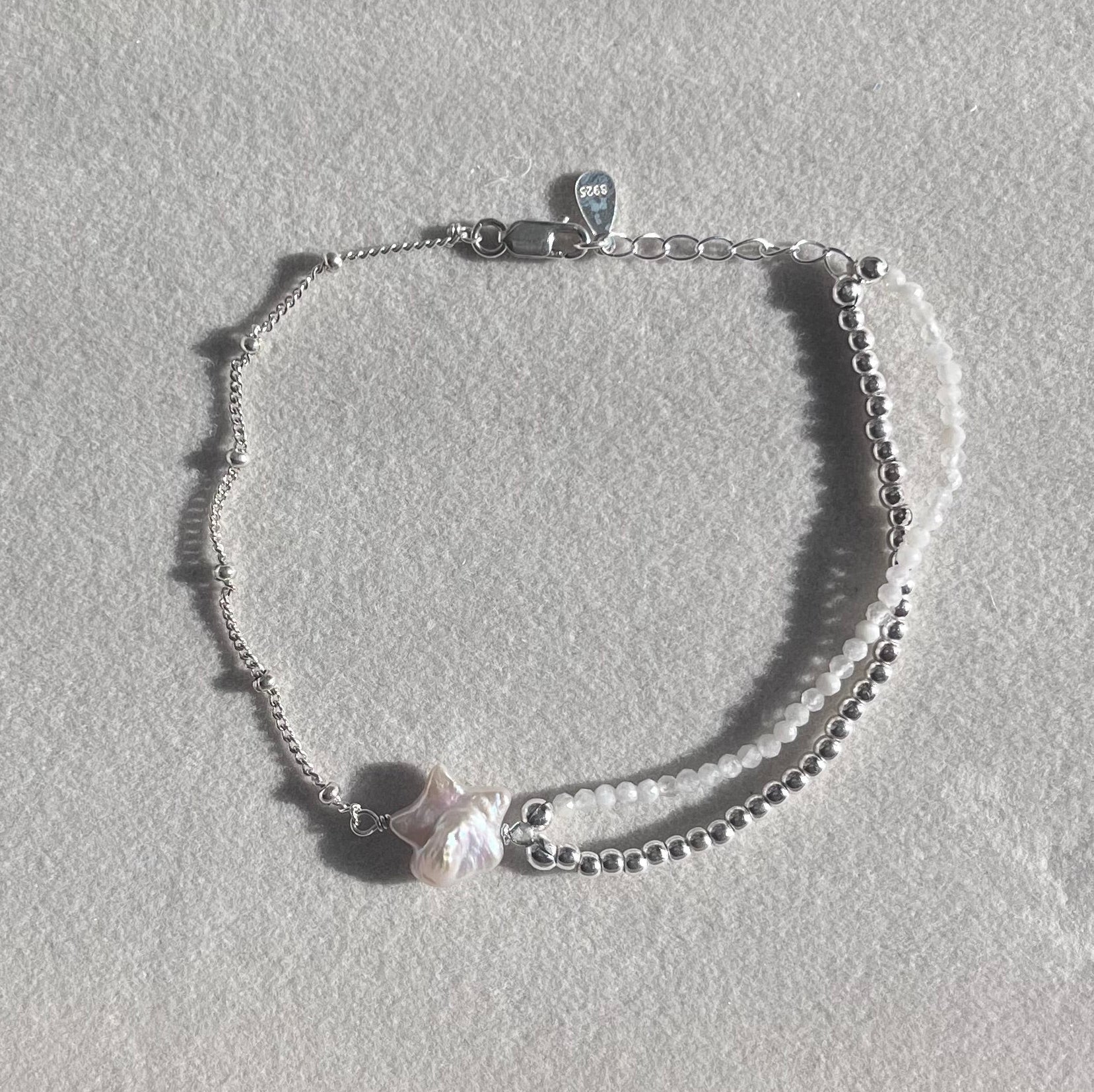 Pearl and Moonstone Shooting Star Bracelet